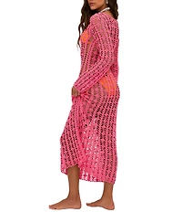 Beach Riot Ariana Crochet Maxi Swim Cover-Up Dress