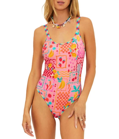 Beach Riot Naomi Passion Fruit Scoop Neck One Piece Swimsuit