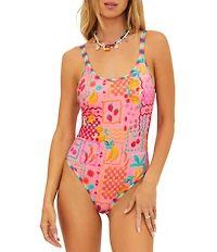 Beach Riot Naomi Passion Fruit Scoop Neck One Piece Swimsuit