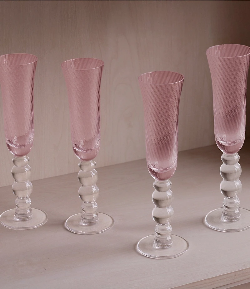 Beatriz Ball French Swirl Flute Glass, Set of 4