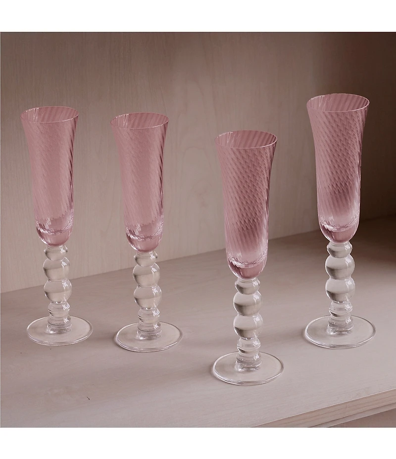 Beatriz Ball French Swirl Flute Glass, Set of 4