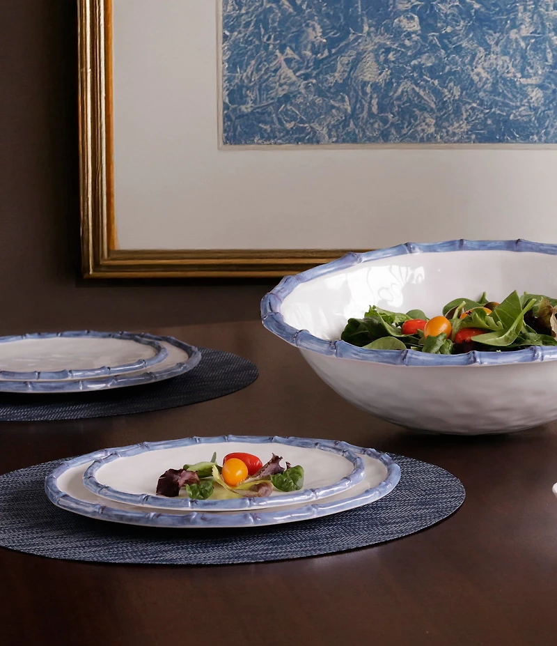 Beatriz Ball Melamine Vida Bamboo Salad Plate, Set of 4