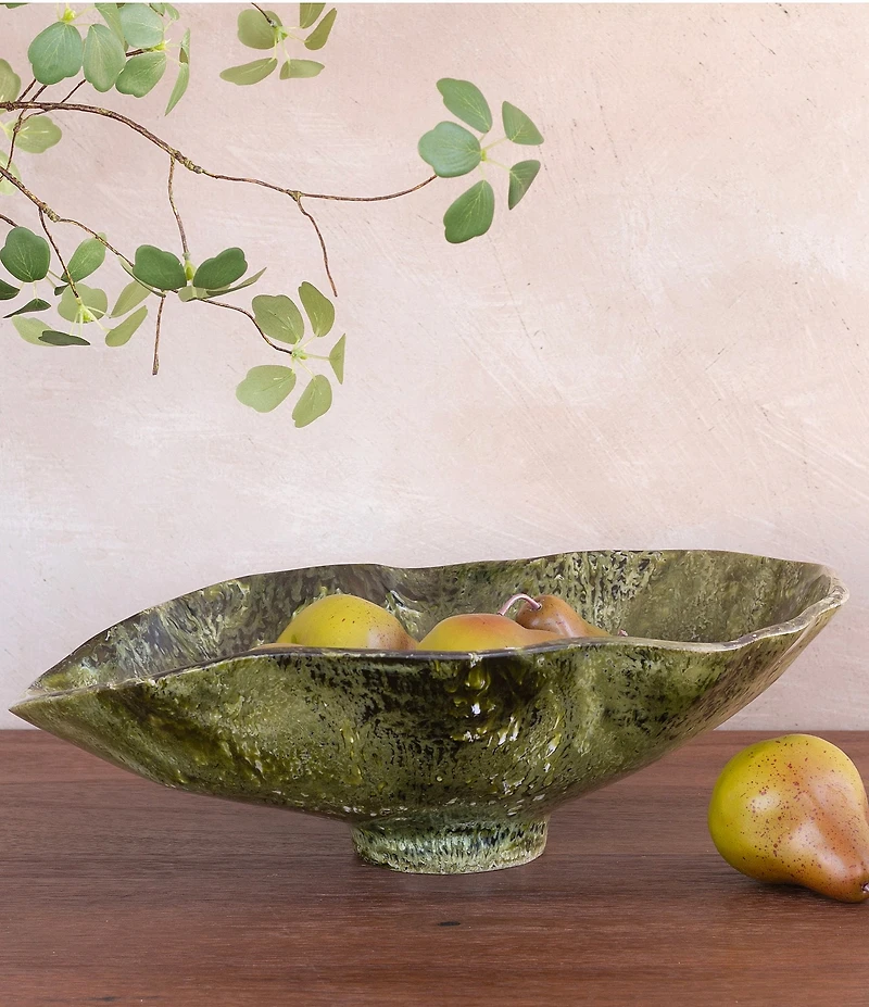 Beatriz Ball Resin Malachite Large Oval Bowl