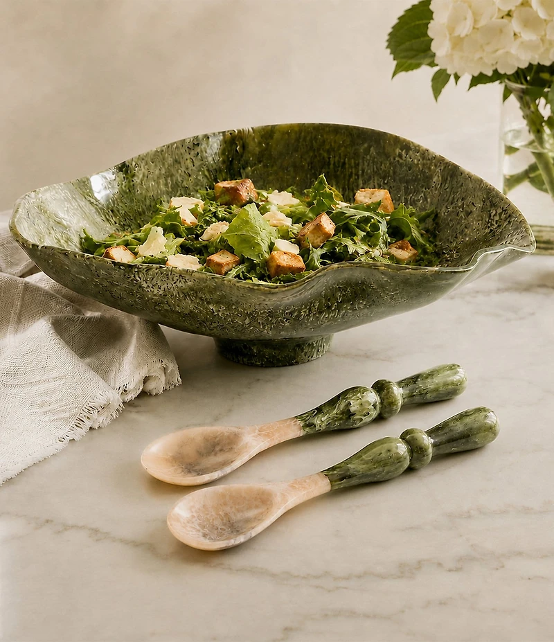 Beatriz Ball Resin Malachite Salad Servers