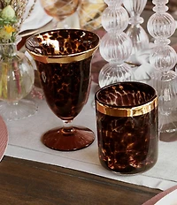 Beatriz Ball Tortoise and Gold Tumblers, Set of 4