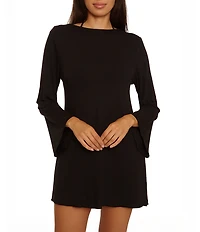 Becca By Rebecca Virtue Beach To BBQ Gold Buckle Plunge Tunic Swim Cover-Up