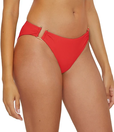 Becca By Rebecca Virtue Gracie Modern Edge Rib Buckle Hipster Swim Bottom