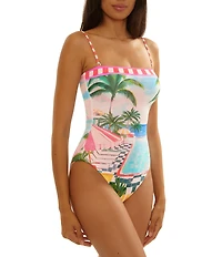 Becca By Rebecca Virtue Miami Beach Bandeau One Piece Swimsuit