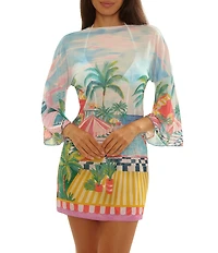 Becca By Rebecca Virtue Miami Beach Tie Front Mesh Swim Cover-Up