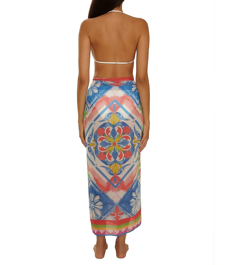 Becca By Rebecca Virtue Mijas Sheer Woven Sarong Swim Cover-Up