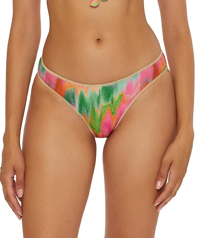 Becca By Rebecca Virtue Mirage Metallic Shirred Back Hipster Swim Bottom