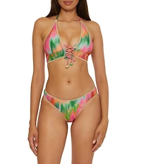 Becca By Rebecca Virtue Mirage Metallic Shirred Back Hipster Swim Bottom