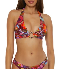 Becca by Rebecca Virtue Portofino Mira Marbleized Ring Halter Swim Top