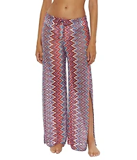 Becca By Rebecca Virtue Sundown Multi Color Split Leg Swim Cover-Up Pants