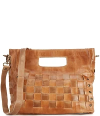 Bed Stu Orchid Woven Leather Satchel Crossbody Handle Bag