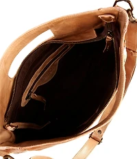 Bed Stu Orchid Woven Leather Satchel Crossbody Handle Bag