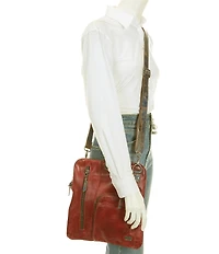 Bed Stu Aiken Large Cherry Lacquer Rustic Slate Crossbody Bag