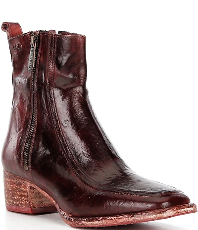 Bed Stu Bitsy Distressed Leather Square Toe Ankle Booties