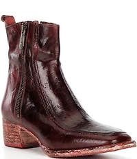 Bed Stu Bitsy Distressed Leather Square Toe Ankle Booties