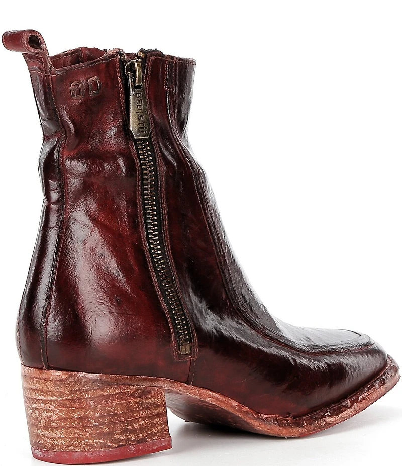 Bed Stu Bitsy Distressed Leather Square Toe Ankle Booties