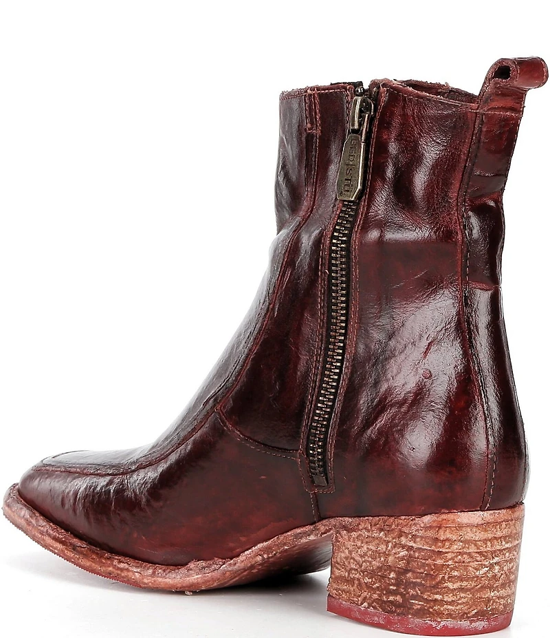 Bed Stu Bitsy Distressed Leather Square Toe Ankle Booties