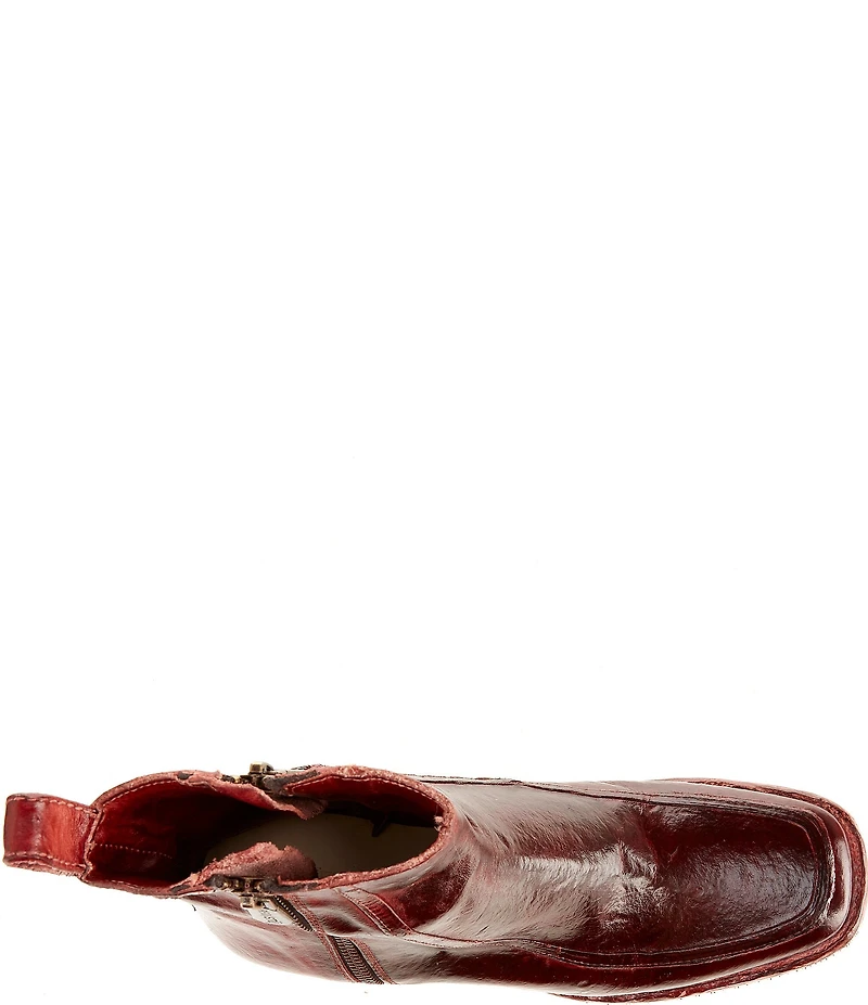 Bed Stu Bitsy Distressed Leather Square Toe Ankle Booties