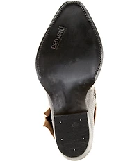 Bed Stu Blind Distressed Embossed Leather Foldover Tall Western Boots