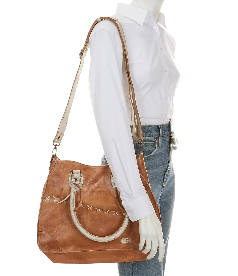 Bed Stu Bruna Stitch Tan Rustic Nectar Lux Slouchy Satchel Bag