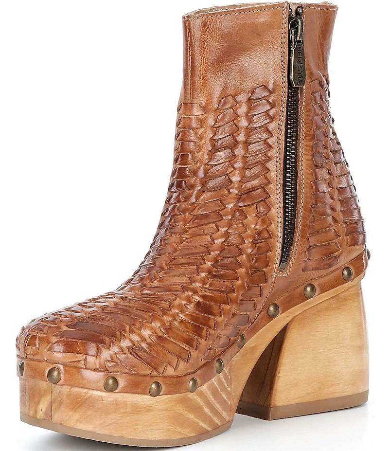 Bed Stu Ellasphin Braided Leather Studded Booties