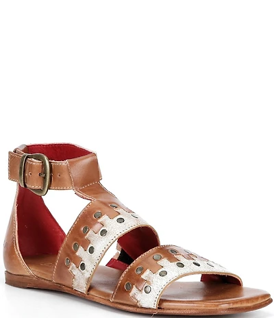 Bed Stu Fibril Leather Studded Sandals