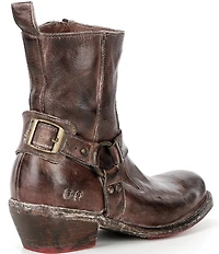 Bed Stu Homage Ring Distressed Leather Harness Hardware Engineer Booties