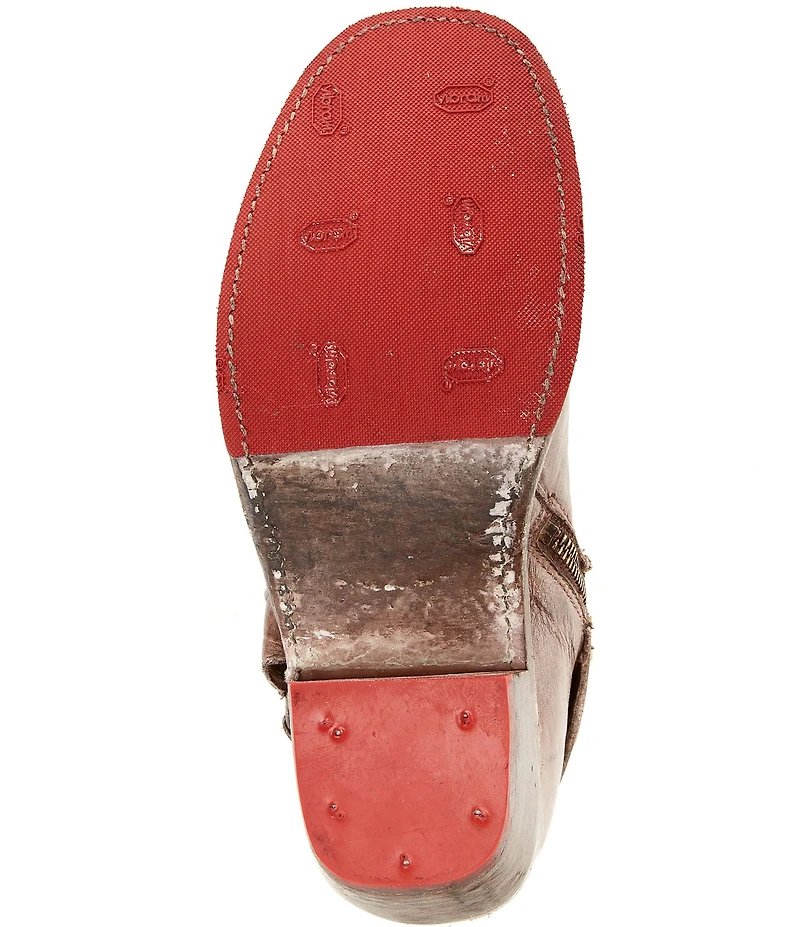 Bed Stu Homage Ring Distressed Leather Harness Hardware Engineer Booties