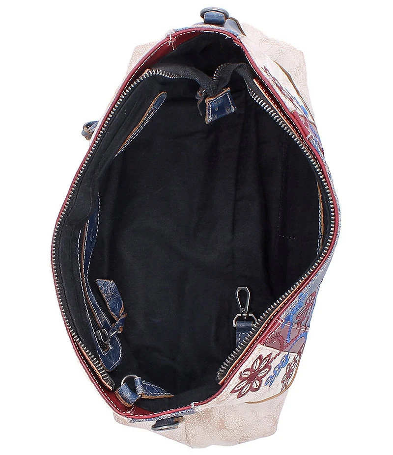 Bed Stu Hyperbolic Floral Embroidered Shoulder Bag