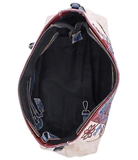 Bed Stu Hyperbolic Floral Embroidered Shoulder Bag
