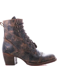 Bed Stu Judgement Leather Block Heel Combat Booties