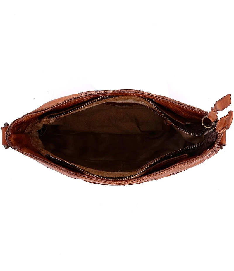 Bed Stu Keiki Leather Woven Checkered Crossbody Bag
