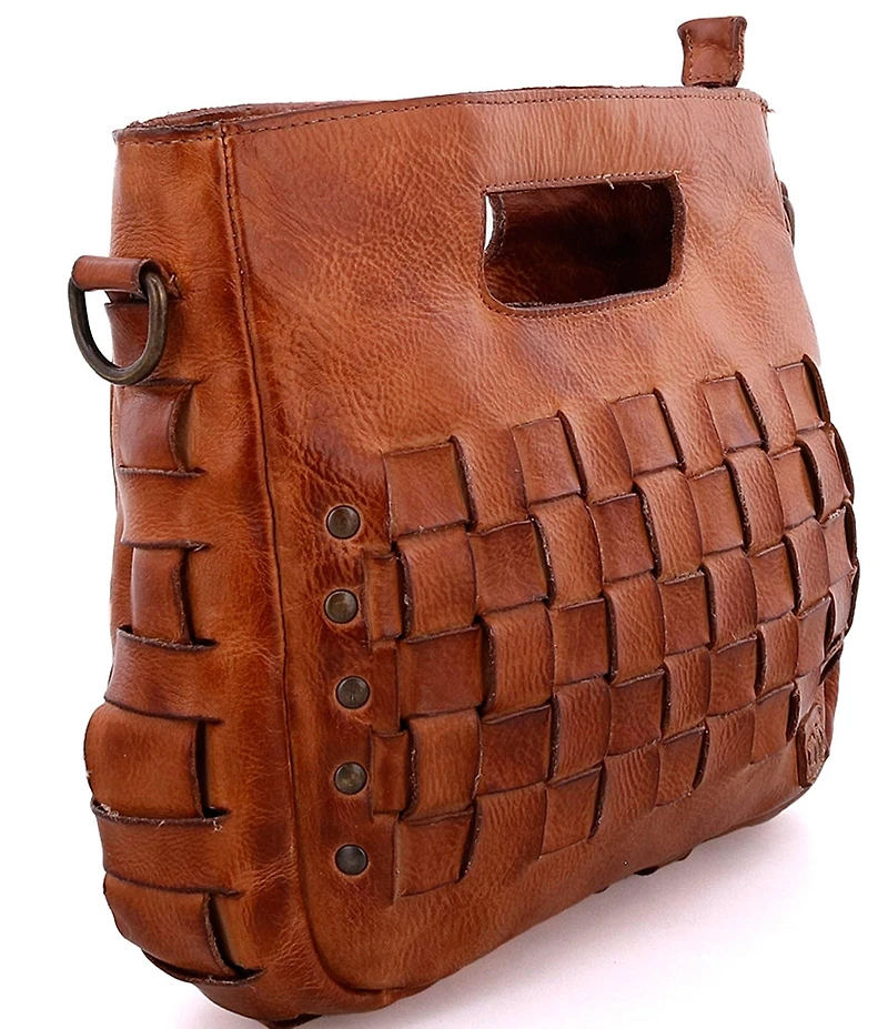 Bed Stu Keiki Leather Woven Checkered Crossbody Bag