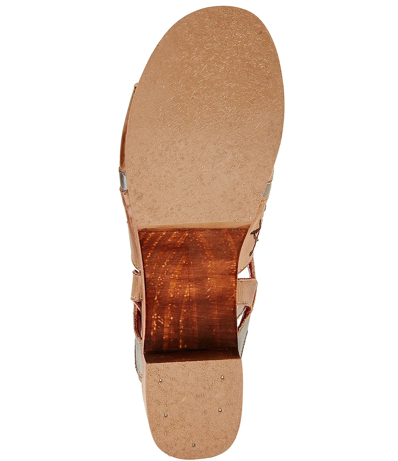 Bed Stu Melodramatic Leather Slingback Block Heel Platform Sandals