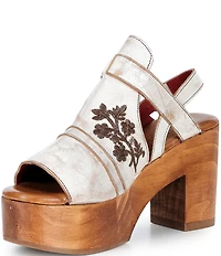 Bed Stu Melodramatic Leather Slingback Block Heel Platform Sandals