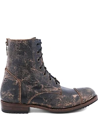 Bed Stu Men's Protege Distressed Leather Back Zip Combat Boots