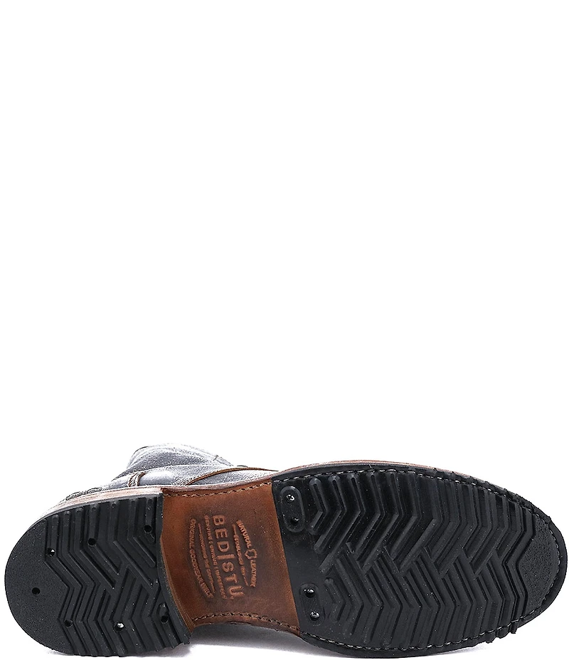 Bed Stu Men's Protege Distressed Leather Back Zip Combat Boots
