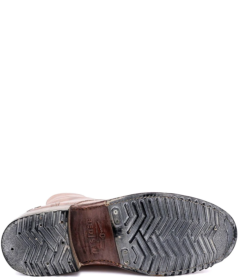 Bed Stu Men's Protege Distressed Leather Back Zip Combat Boots