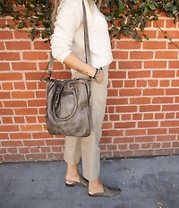 Bed Stu Mildred North South Leather Slouchy Zip Tote Bag