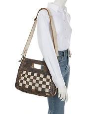 Bed Stu Orchid Woven Leather Satchel Crossbody Bag