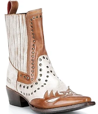 Bed Stu Raise Studded Leather Western Inspired Booties