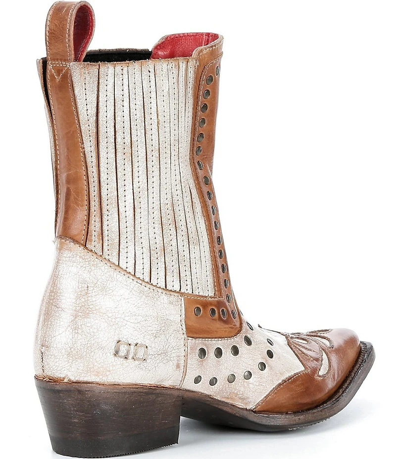 Bed Stu Raise Studded Leather Western Inspired Booties
