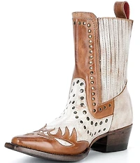 Bed Stu Raise Studded Leather Western Inspired Booties