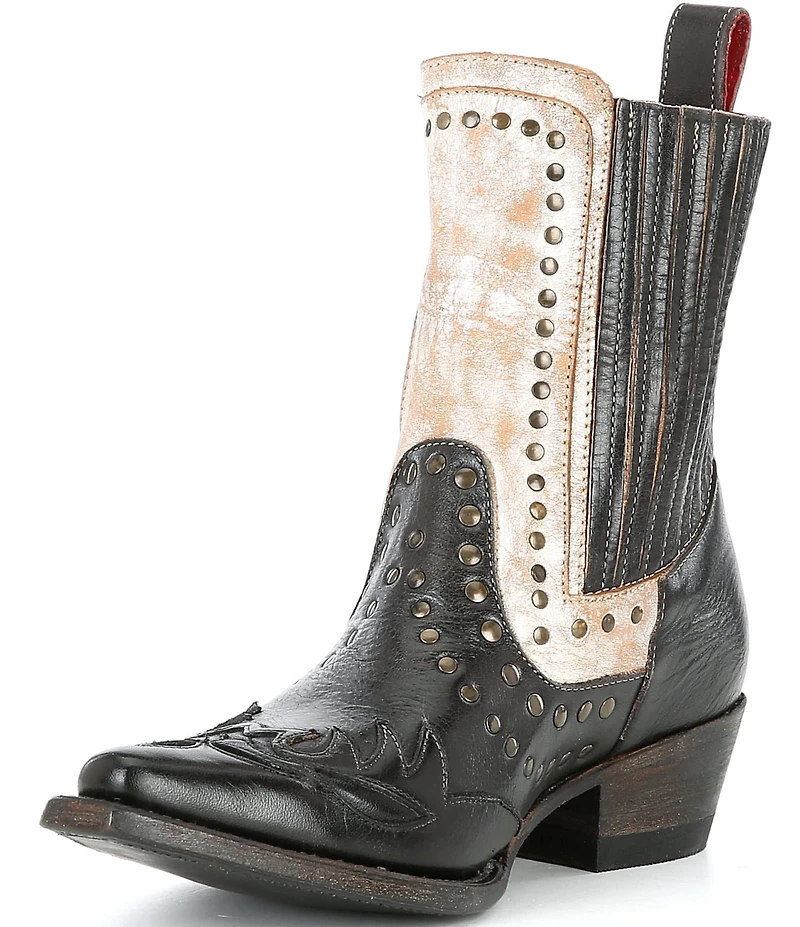 Bed Stu Raise Studded Leather Western Inspired Booties