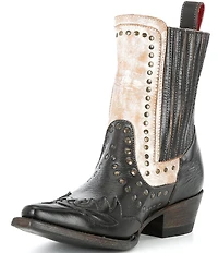 Bed Stu Raise Studded Leather Western Inspired Booties