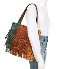 Bed Stu Rimes Fringe Leather Tote Bag